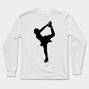 Figure Skating Catch Foot Outline Long Sleeve T-Shirt